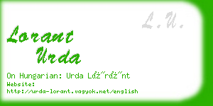 lorant urda business card